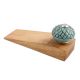 Sage Green And Black Etched Ceramic Wooden Door Stopper